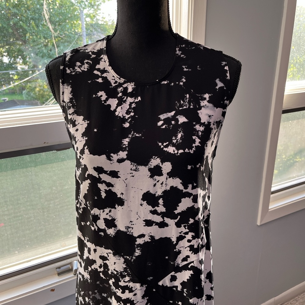 Victor Alfaro Black and White Abstract Long Dress Sz S - Picture 3 of 5